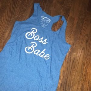 Blue Boss Babe Chillionaire Buckle tank